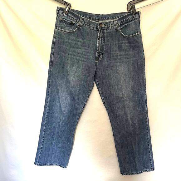 FLYPAPER Straight Leg Mens Jeans Size 38x30 Embroidered Pocket Western Y2K Loose - Picture 4 of 14